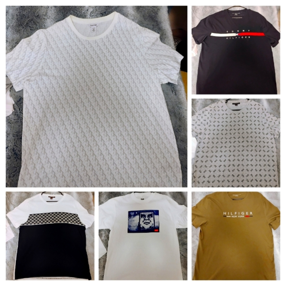 9 designer men's XL T-shirt bundle lot